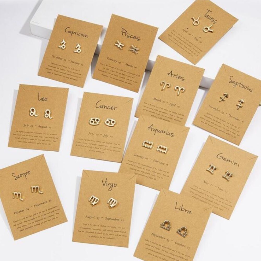 3for$20 NEW zodiac sign stud earring pair  select your zodiac sign
